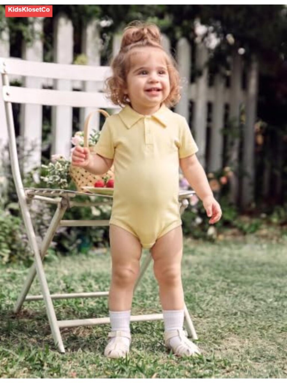 Cotton Baby Polo Collared Bodysuit Snap Closure Romper Unisex - Picture 5 of 6